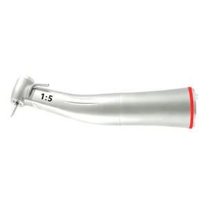 1:5 Dental Handpiece Turbine Optic Fiber LED Increasing Contra Angle Anti Retraction System Red Ring External