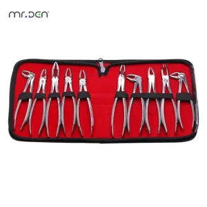 10 Pcs Dental Extracting Forceps Set Adult Tooth Extraction Forceps Kit Stainless Steel Autoclavable for Oral Surgery