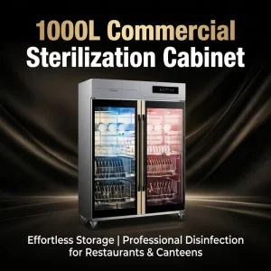1000L Commercial Disinfection Cabinet Dual Hot Air Sterilizer Restaurant Hotel Stainless Steel Tableware Cupboard