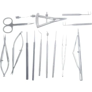 15pcs Ophthalmic Glaucoma Surgical Kit Stainless Steel Eye Surgery Instrument Set Reusable Autoclavable Medical Tools