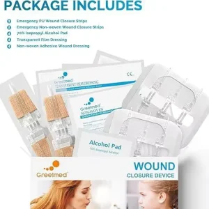 16pcs Zip Stitch Wound Closure Device Kit Medical Grade Butterfly Bandage Non Stitching Sealer for Emergency First Aid Care