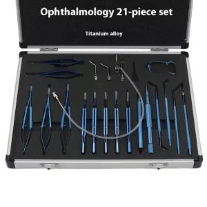 21 Piece White Cataract Surgery Instrument Kit for Ophthalmic Microscopic Eye Microsurgery