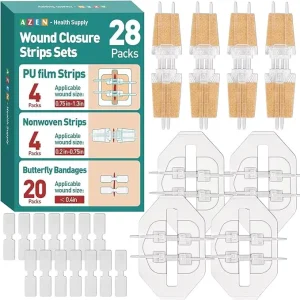 28pcs Medical Grade Suture free Wound Closure Device Butterfly Zip Stitch Adhesive Non woven Skin Closure Kit for First Aid