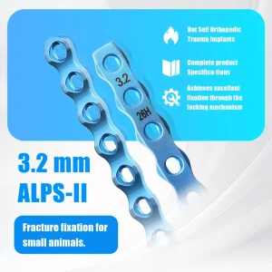 3.2mm ALPS II Titanium Trauma Reconstruction Plate Veterinary Orthopedic Implant for Dogs Cats Animal Bone