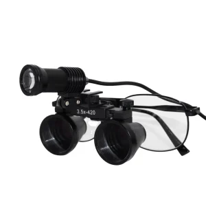 3.5X Electric US Plug LED Metal Frame Magnifying Glasses Headlight Surgical Dentists Lamp Dental Loupes CE SDL-101 Class