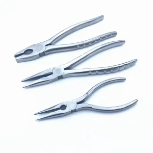 3pcs set Orthopedics Flat Nose Pliers With Serrated Jaws Bone Forceps Veterinary Orthopedics Instrument Training Tools