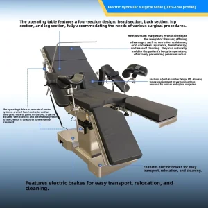 6 Motors Electric Operating Table Horizontal Sliding Dual Control C-arm Compatible Surgical Table for Hospital
