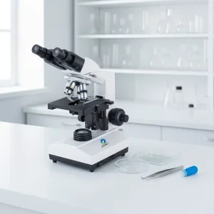 Adjustable Veterinary Equipment Trinocular Vet Biological Microscope 140X140mm Stage Binocular Lab Microscope Equipment
