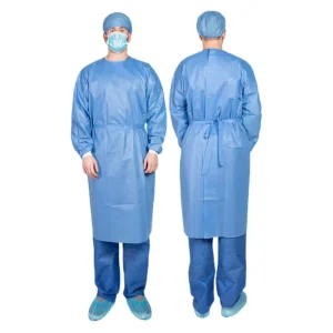 Blue Color AAMI Level 3 Lightweight Operating Room 40gsm SMS Nonwoven Disposable Sterile Surgical Gown