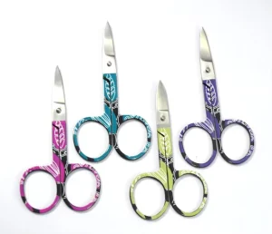 Branded Beauty Surgical Stainless Steel Sharp Blade Tip Curved Eyebrow Hair Cutting Trimmer Scissors
