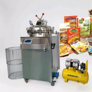 CE Approved Aluminum Foil Bag Chicken Sterilization Retort Meat Processing Equipment Water Spray Retort