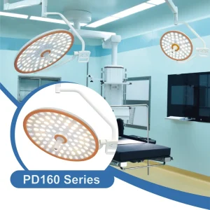 CE Certified Electric Medical Dual Domes LED Surgical Light with Main Lamp & Satellite Lamp High CRI 96 160000LUX Illumination