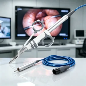 CE Certified Ultrasonic Surgical System with 230mm Shaft Transducer and Scissor Handpiece for Laparoscopic Procedures