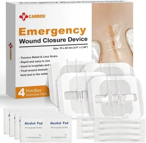 Carbou Emergency Safe and Hypoallergenic Transparent Elastic Breathable Film Wound Closure Device