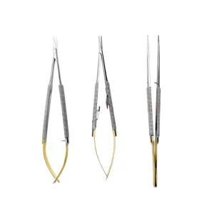 Castroviejo Manual Micro Scissors Needle Holder Straight TC Forceps Set Stainless Steel Surgical Instruments Kit Dental Eye CE