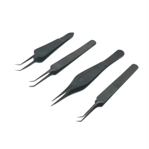 Ceramic Coated Straight and Curved Forceps Tweezers Stainless Steel Hair Transplant Surgical Instruments