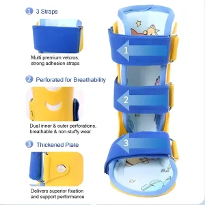 Children Medical Ankle Foot Orthosis (AFO) Lightweight Walking Boot Hook Loop Closure for Kids Sprain Fracture Unisex