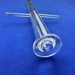 Custom Optical Quartz Instrument Glassware Round Bottom Clear Quartz Pipe Bending Cut and Welded Medical Grade