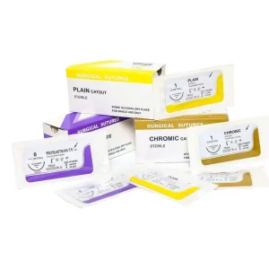 Customizable Absorbable Surgical Thread 75cm Various Needle Shapes for Hospital