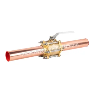 Customized 3PCS Medical Gas Pipeline Equipment Medical Isolation Valve Ball Valve With Dual Ports Locking Handle