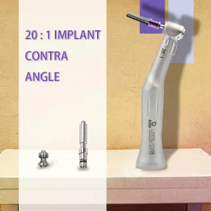 Dental 20:1 Contra Angle Implant Low Speed Handpiece Stainless Surgical Contra Angle Dentistry Instrument