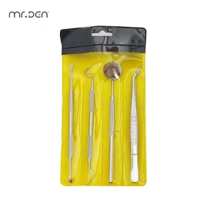 Dental 4PCS Dental Kit Stainless Steel Dental Mirror Probe and Tweezer Instrument Kit of 4