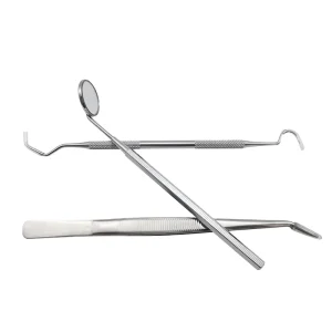 Dental Examination Set 3pcs Manual Stainless Steel Reusable Surgical Instruments Kit
