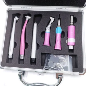 Dental Handpiece Kit 6 In1 Dental Turbine Contra Angle Straight Air Motor Scaler 45° Surgical Dental Handpiece for Dental Lab