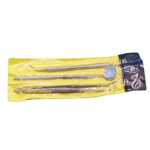 Dental Stainless Steel Oral Care Three Kit Dental Examination Set Dental Mirror Dental Probe Dental Tweezers
