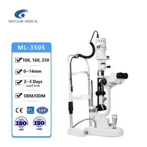 Digital Slit Lamp for Ophthalmic Eye Exam 3 Step Magnification LED Slit Lamp Microscope ML 350S