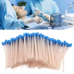 Disposable Dental Saliva Ejector Removable Tip Colorful Transparent Evacuation Surgical Suction Tips