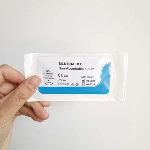 Disposable Medical Consumables Silk Nylon Non Absorbable Surgical Suture with Needle