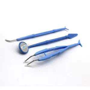 Disposable Plastic Medical Instrument Sterile Surgical Dental Disposable Tweezers Intraoral Scope Probe 3 in 1 Set