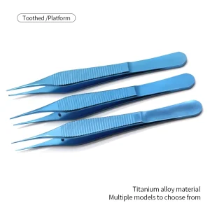 Double Eyelid Surgery Forceps Serrated Smooth tipped Large bellied Manual Titanium Alloy 12.5CM Ophthalmic Forceps