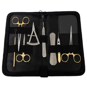 Double Eyelid Surgical Instrument Kit Ophthalmic Cosmetic Surgery Suture Implantation Tools Gold Handled Needle Holder Set