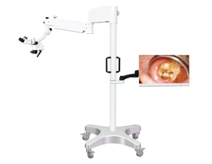 EM 300 Operation Microscope for ENT and Dental Surgery with LED Illumination Adjustable Viewing Head 4K Imaging CE Certified