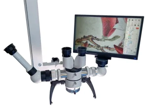 Electric Digital Operating Microscope with LCD Monitor for ENT and Ophthalmic Surgical Use Mobile Design