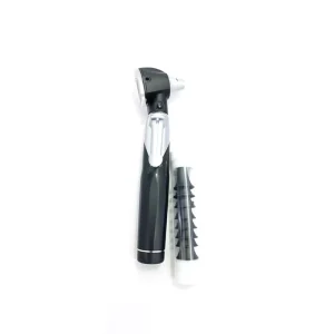 Electric Fiber Optic Mini Otoscope Class I 10 Ear Tips Carry Pouch ENT Diagnostic Instrument CE Certified