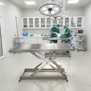Electric Lift Veterinary Operating Table Stainless Steel Pet Surgery Table with IV Pole & Tray