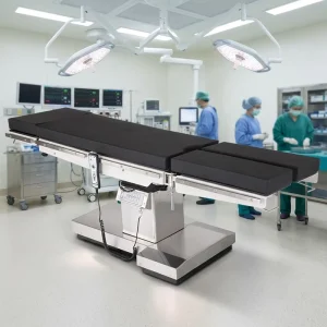 Electric Surgical Operating Table Anti-static PU Mattress Hidden Wheels Disinfectable Hospital Operation Table