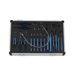 Eye Surgery Instruments 21 Pieces Blue Titanium Cataract Set