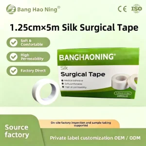 Factory Direct 1.25cm*5m Medical Silk Cloth Tape Hypoallergenic Adhesive Bandage Roll Customizable Surgical Tape