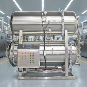 Food Industrial Rotary Autoclave Sterilizer Machine 304 Stainless Steel 134 135C Heat Sterilization Equipment