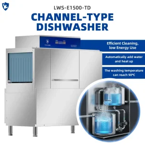 High Capacity Industrial Dishwasher Automatic Conveyor Type Tableware Cleaning Machine with 90°C High Temp Sterilization