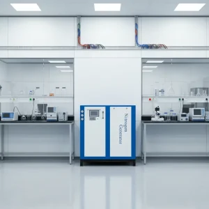 High Purity PLC PSA Nitrogen Gas Generator 93%-99% 30L/h Customizable Capacity 220V/380V Low Noise Automatic Engine