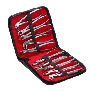 High Quality 10pcs set Dental Extraction Forceps Kit for Dental Surgical Instrument Adults