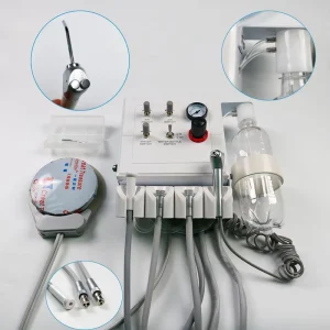 High Quality Portable Dental Turbine Unit With Weak Suction 2 4 Hole Wall Hanging Type With 600ML Bottle