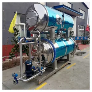 Horizontal Automatic Food Industry Beverage Canned Tuna Plastic Cup Pilot Plant Retort Autoclave Food Sterilization Retort