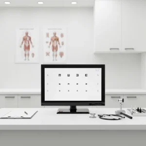 Hospital Ophthalmic Instruments Myopia Examination LCD Liquid Crystal Near Visual Acuity Chart with U Disk and Hanging Bracket