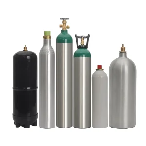 ISO7866 0.3L-13.4L Food Medical Grade Argon Nitrogen Helium Oxgen CO2 Aluminum Gas Cylinder for Industrial Beverage